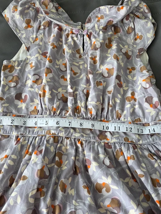 Retro Mary Jane/Tea Dress Short Sleeve Light Lavender Sz 7/8 Lined 100% Cotton - Picture 10 of 14